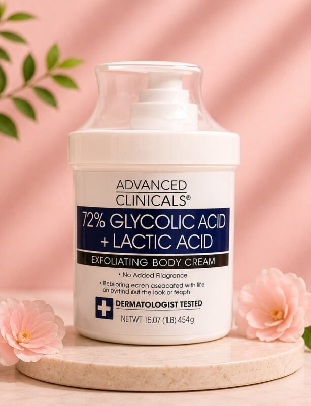 Advanced Clinicals Glycolic Acid + Lactic Acid Exfoliating Body Cream 454g