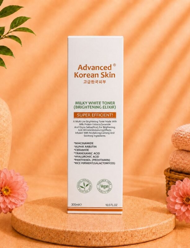 Advanced Korean Skin Milky White Toner Brightening Elixir, 300ml