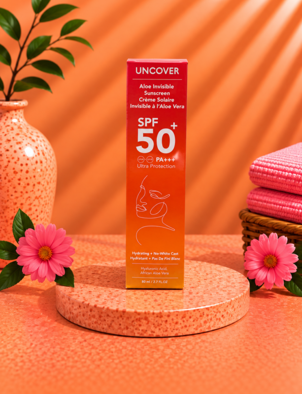 UNCOVER Aloe Invisible Sunscreen SPF 50+ PA++++, 80ml