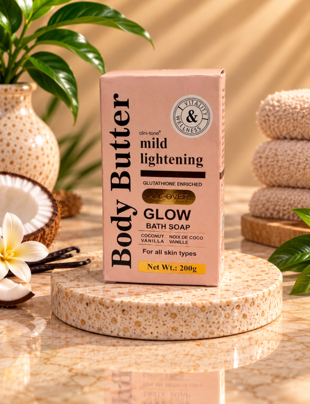Clini-Tone Body Butter Mild Lightening Glow Bath Soap, 200g