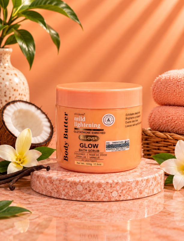 Clini-Tone Body Butter Mild Lightening Glow Bath Scrub, 500g